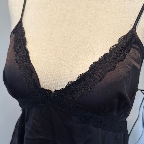 Hippie Rose Black silky Lace Trim Camisole Top NWT M - Picture 2 of 11